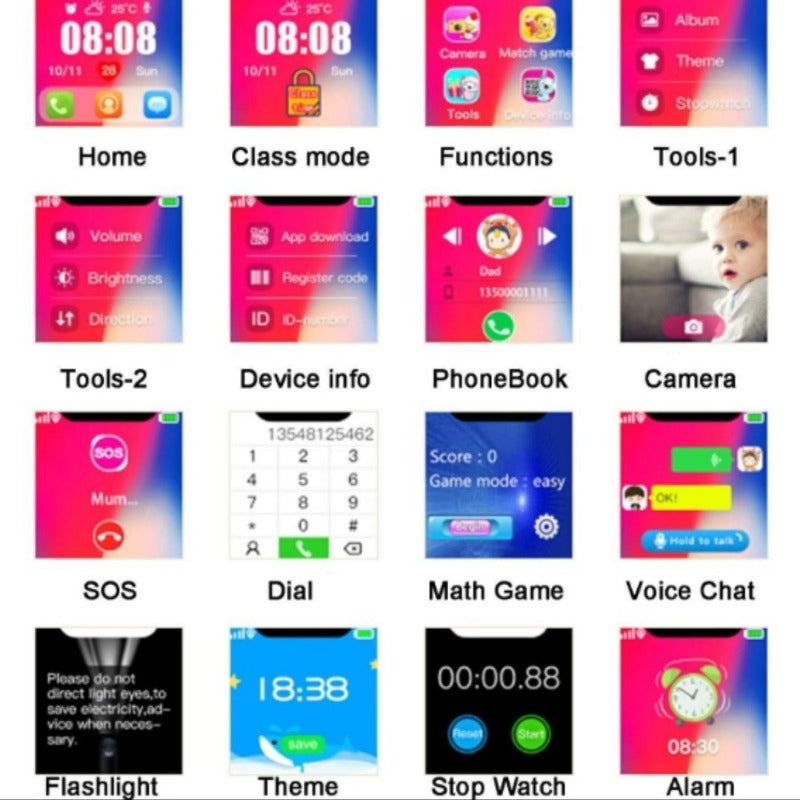 Montre Connectée Enfant menu