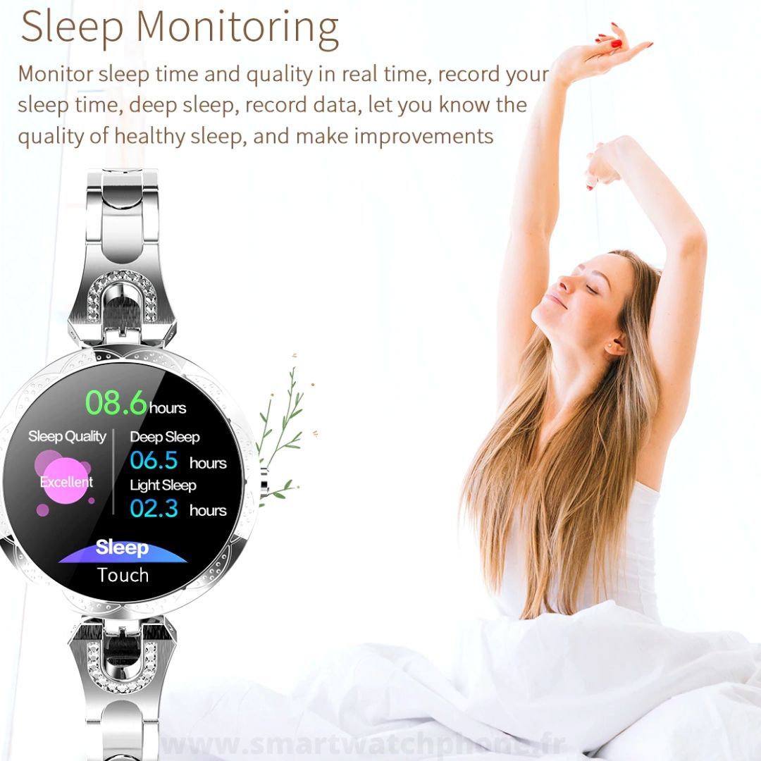 Montre Connectée Femme Anneau Acier W15