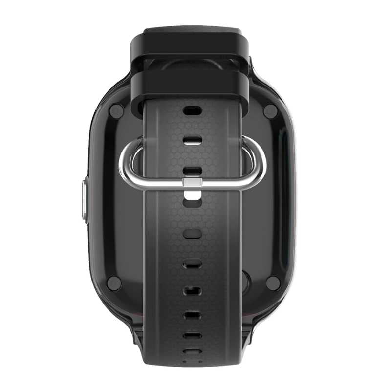 montre connectée enfant dos noir argent