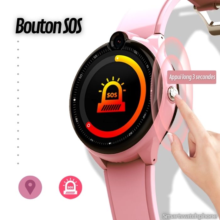 Bouton SOS montre connectée enfant