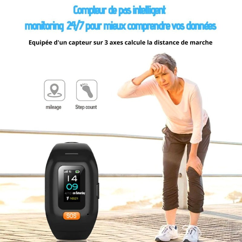 capteur de pas podometre montre connectée senior